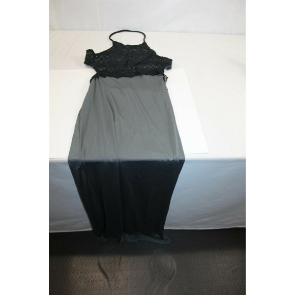 Black Mermaid Dress Sheath Retro Floral Lace Long Dress Medium - Picture 3 of 6